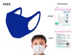 MASQUE BLEU LAVABLE POUR ENFANTS - SAC À FERMETURE ÉCLAIR